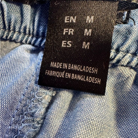 Tencel Paperbag Waist Denim Shorts - Blue - Size Medium - Picture 5 of 7